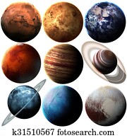 Hight quality isolated solar system planets. Elements of this image furnished by NASA