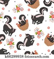 seamless, תבנית, עם, חמוד, בואש, ב, white.