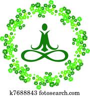 Yoga flowers icon Yoga flowers icon