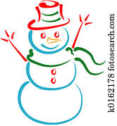 השלג איש, אומנות של קו