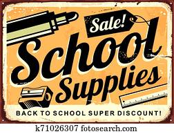 Back to school retro tin sign design layout Back to school retro tin sign design layout