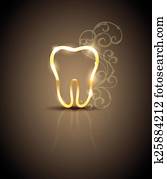 Beautiful golden tooth illustration