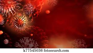 coronavirus, התפרצות, רקע, עם, העתק רווח, 3d, render