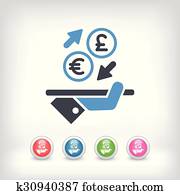 Euro/Sterling - Foreign currency exchange icon 