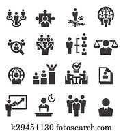 Human resources and management icons Human resources and management icons