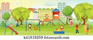 Playground With Children Composition Playground With Children Composition