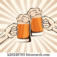 Toasting with beer Toasting with beer