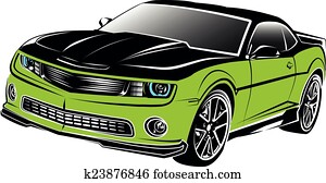 שריר, אמריקאי, מכונית, ירוק