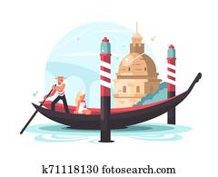 ゴンドラ イラストギャラリー 966 ゴンドラ アート Fotosearch