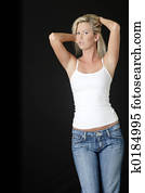 Blonde woman in jeans