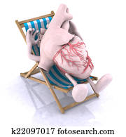 heart relaxes in a beach chair