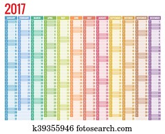 kalender, einfache, flache, design, 2017 kalender, einfache, flache, design, 2017