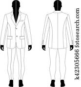 One caucasian business man handsome full suit standing full length ...