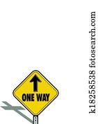 ONE WAY religious sign ONE WAY religious sign