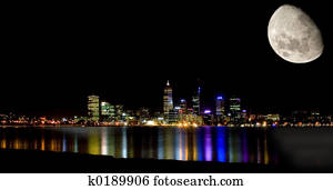 perth, által, holdfény