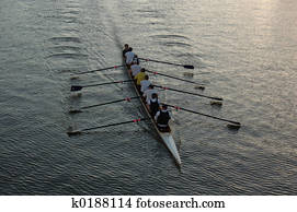 Rowers on the river Rowers on the river