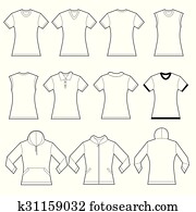 sieviešu, shirts, template