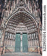 Strasbourg cathedral entrance Strasbourg cathedral entrance