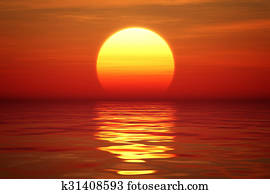 Sunset over tranqual water