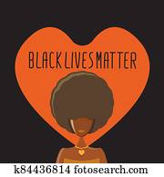 Black lives matter banner with afro american girl silhouette with afro style hair. Black lives matter graphic poster or print design template against racial discrimination with black woman Black lives matter banner with afro american girl silhouette with afro style hair. Black lives matter graphic poster or print design template against racial discrimination with black woman