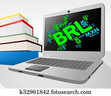 Brl Currency Indicates Brazilian Reals And Coinage