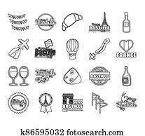 bundle of bastille day icons bundle of bastille day icons