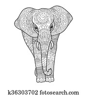 Clipart - maus, und, elefant, für, ausmalbilder k5954733 ...