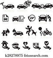 Insurance icons set. Vector Illustration. Insurance icons set. Vector Illustration.
