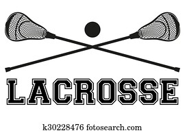 Lacrosse sticks and ball. Flat style Lacrosse sticks and ball. Flat style
