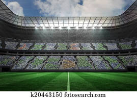 Large football stadium with lights Large football stadium with lights