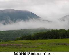 Mountain and clouds