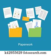 paperwork, dokumenter, icon.