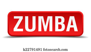 Zumba red 3d square button isolated on white Zumba red 3d square button isolated on white
