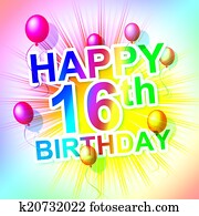 יום הולדת שמח, מסמן, שישה עשר, 16th, ו, חגוג