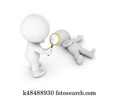 3D illustration of a crime being investigated 3D illustration of a crime being investigated