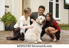 Family with a dog