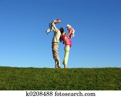 happy family with tw