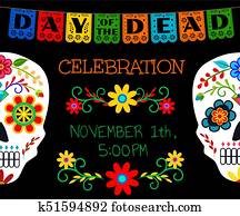 karte, für, tag toten