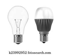 LED and incandescent bulb LED and incandescent bulb