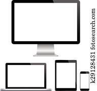 Modern monitor, computer, laptop, p Modern monitor, computer, laptop, p