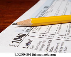 tax form & pencil