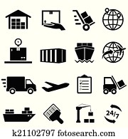 tirdzniecības flote, un, logistics, icons