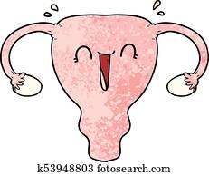 Cartoon happy uterus Clipart | k53840900 | Fotosearch