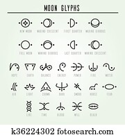 Moon glyphs. Sacred geometry Moon glyphs. Sacred geometry