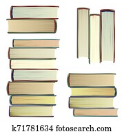 葡萄酒, 書, 集合, ., 研究, 學校, 知識, concept., 百科全書, bible., 被隔离, 插圖