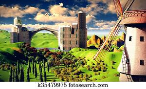 castelo, de, a, mouros