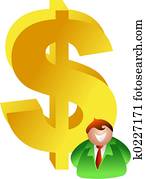 dollar, clovek