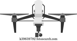 Drone quadcopter vector isolated Drone quadcopter vector isolated