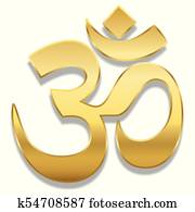 Golden Aum Symbol