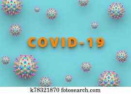 The inscription Covid-19 on a blue background. Medical concept of coronavirus. 3D illustration. The inscription Covid-19 on a blue background. Medical concept of coronavirus. 3D illustration.